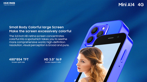 Mini Smartphone 4g Dual Sim Android 9 Senderismo A14 16gb 2gb Mini Phone 2000 Mah Fm Wifi Gps Bluetooth Celular Rosa