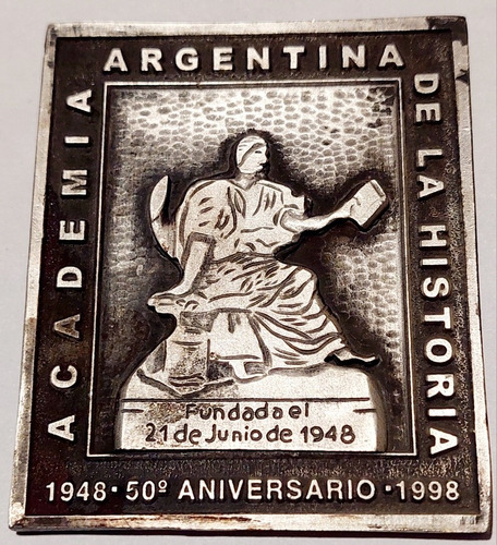 Placa Medalla Academia Argentina De La Historia 1948 1998