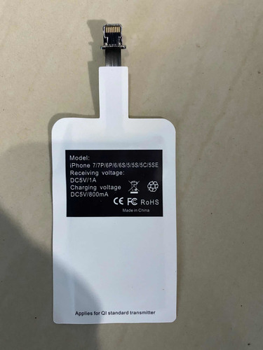 Receptor Qi Wireless Sem Fio iPhone 5 5c 5s 6 6s 7 E Plus