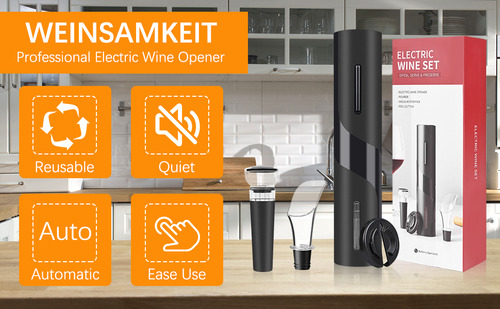 Juego De Abridor De Vino Eléctrico Automático Sacacorchos