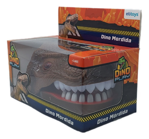 Dinossauro Tiranossauro Rex Jogo Dino Morde Dedo Jurassic Cor Marrom