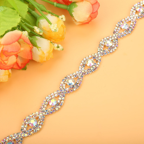 Cadena Tipo Cinta Brillante Con Diamantes De Imitación