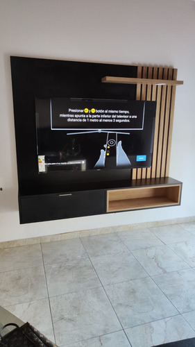 Mueble Panel Tv Gael H/70 ....no Incl. Envio Ni Instalacion Negro-riviera