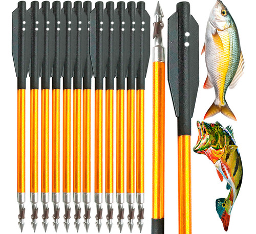 12 Setas Aluminio Pesca Com Besta 50 80 Libras S65-alf (x) Dourado