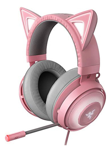 Audifonos Alambricos Kraken Kitty Razer Quartz Pink Rosa