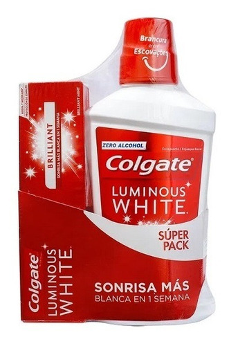 Enjuague Bucal Colgate Luminous White 500 Ml + Crema Oferta