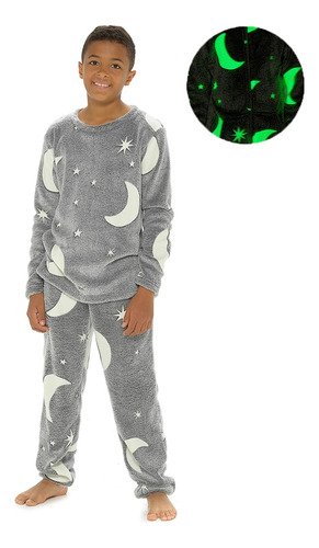 Pijama Invierno Polar Plush Peluche Luminoso Infantil Niños