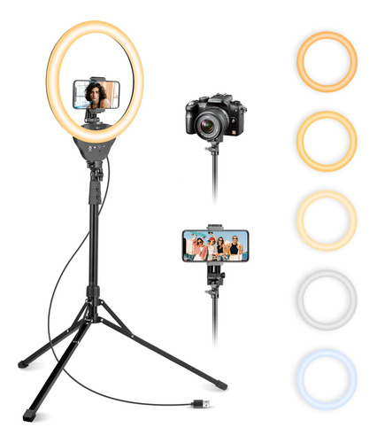 Anillo De Luz Led Para Selfie De 35 Cm Con Trípode Y Soporte