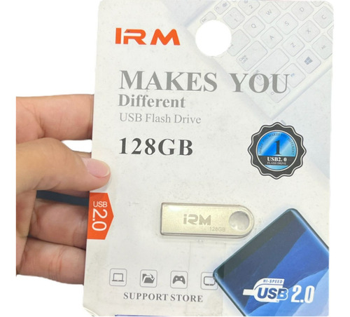 Pendrive Irm Usb Flash Drive 128 Gb 2.0 Finito Plateado N° 1