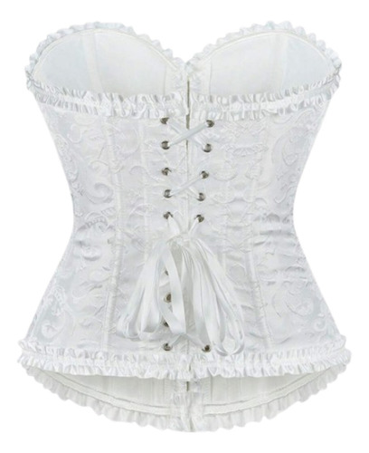 Corset Overbust Brocato Importado Corset Lovers Blanco Xxs