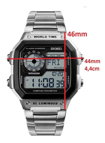 Reloj impermeable Skmei 1335 Digital Silver para hombre