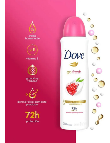 Desodorante Dove Spray Aerosol Granada Verbena 72h 150ml
