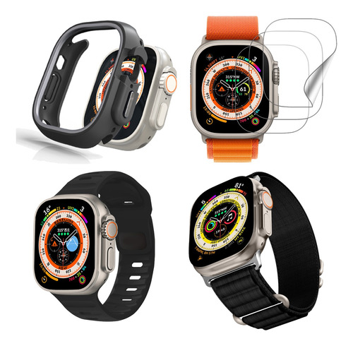 2 Correas Y Funda Film Protectora Para Apple Watch Ultra