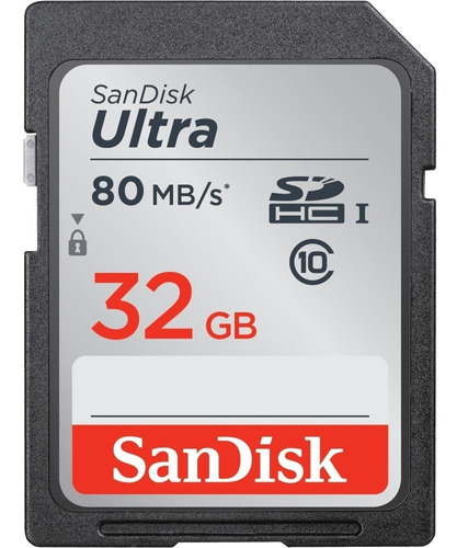 Memoria Sandisk Ultra Sd Hc 32 Gb-clase 10-80 Mb/s