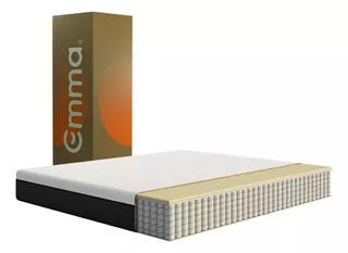 Colchón Emma Comfort Premium King Size Memory Foam+resortes Color Blanco