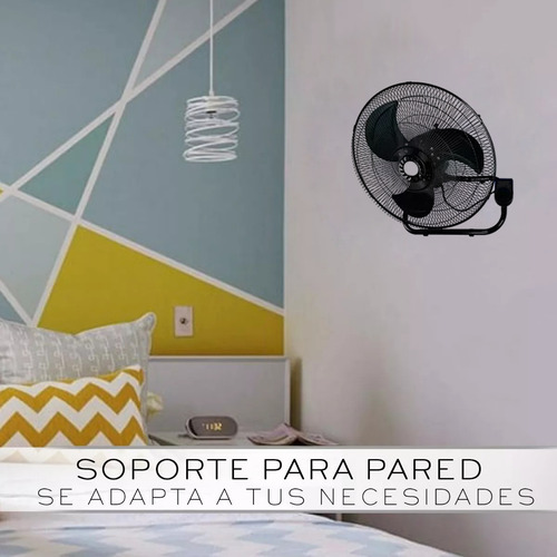 Ventilador 19 Pulgadas Pedestal Piso Pared 3 En 1 Aspas Metálica 3 Velocidades Movimiento Oscilatorio Potencia De 55w Ventilador 3 En 1 Amoloria H500/n, 45cm De Diámetro 127v