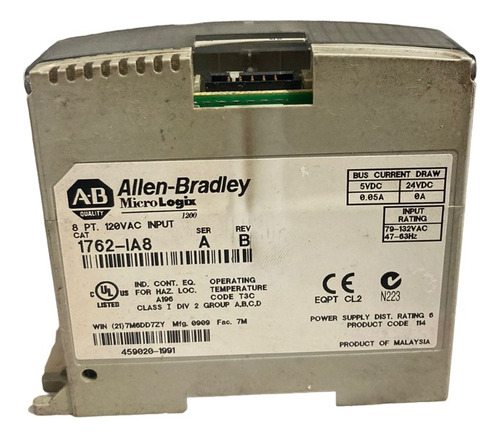 Allen Bradley 1762 Ia8 8 Pt 120 Vac Input (Usado)