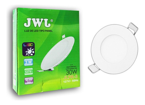 Plafón Empotrable 3w Luz Blanca Redondo 10 Piezas Jwj