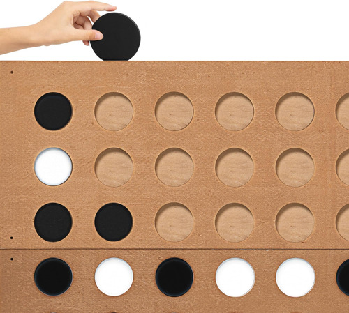 Genmous Juego Gigante De Madera 4 En Fila Montado En La De Y