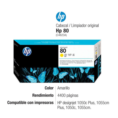 Imagen 2 de 6 de Cabezal Hp 80 Amarillo Original C4823a 1050 1055
