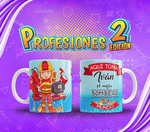 Plantillas Sublimación Tazones , Tazas Profesiones 2