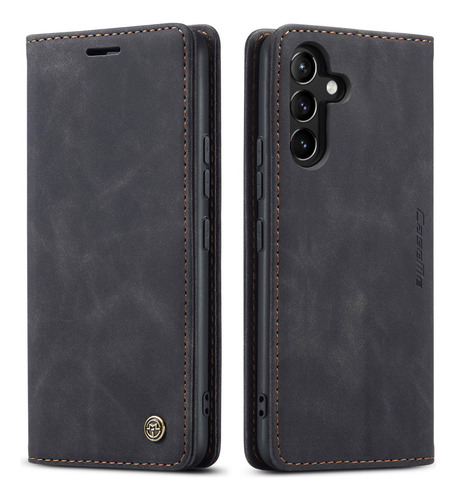 2×capa Magnética Couro Com Fenda Couro Para Samsung Galaxy