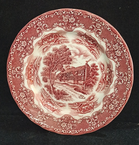 Antiguo Plato Decoración Porcelana Inglesa Grindley 22,5cm