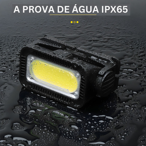 Lanterna Cabeça Testa Capacete Recarregável Led Luz Branco