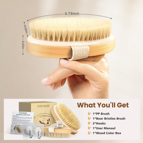 Cepillo Corporal Exfoliante De Piel Seca Con Cerdas
