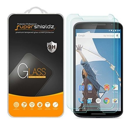 (2 Pack) Supershieldz Para Nexus 6 Vidrio Templado Protector