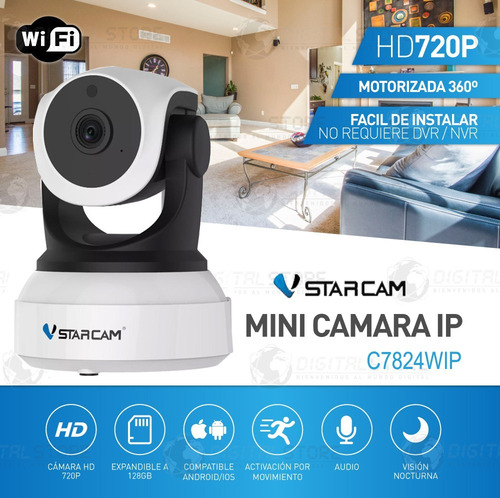 Camara Ip Wifi Inalambrica Motorizada Domo Hd Seguridad P2p Dvr Ir Sd Vstarcam