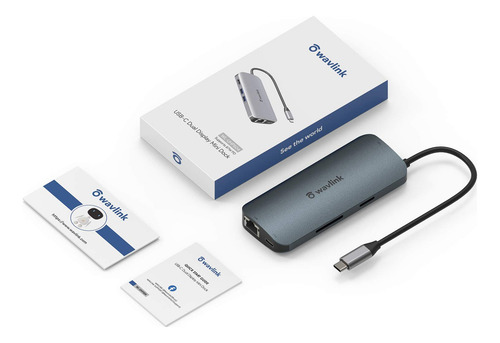 Estación De Acoplamiento Usb C 8 En 1, Adaptador Wavlink Usb