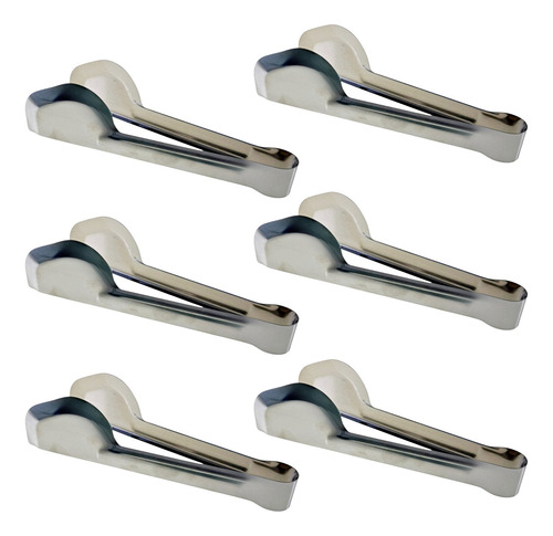 Kit 6 Pçs Pegador Universal Multiuso 20cm Restaurante Servir Cor Cinza
