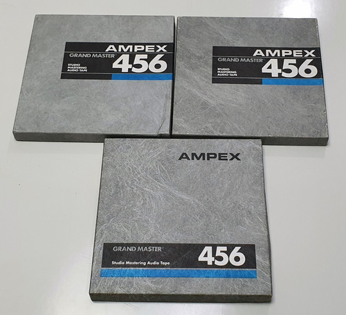 Imagem 1 de 4 de 3x Fita Gravador Rolo Ampex 456 Grand Master Studio Plastico