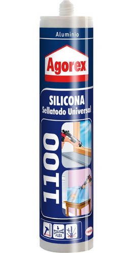 Silicona Agorex 1100 Sellatodo Universal 300ml Aluminio