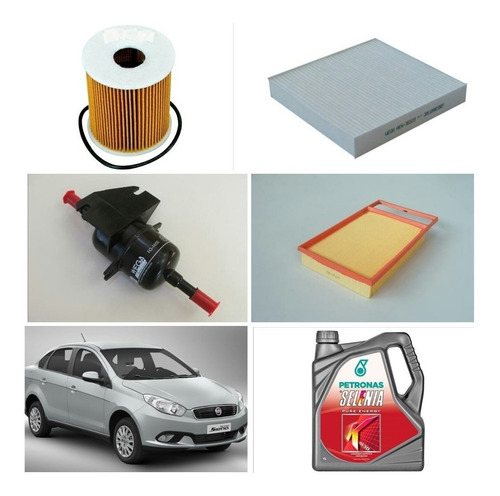 Kit Filtros+selenia 5w30 X5 L Fiat Palio Grand Siena 1.6 16v