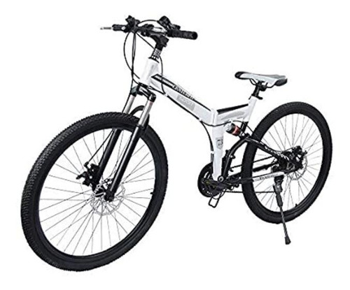 Mountain bike plegable Centurfit MKZ-CFBICMON R26 21v color blanco con pie de apoyo