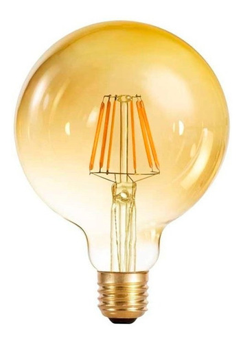 Lampara Filamento Led Dimerizable Globo G125 6w 720lm Gold