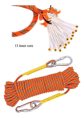 Xben - Cuerda De Escalada Al Aire Última Intervensión, 10 M, 20 M, 30 M, 50 M, Cuerda De Escalada De Roca Estática, Cuerda De Escape, Equipo De Escalada De Hielo, Cuerda De Paracaídas De Rescate De
