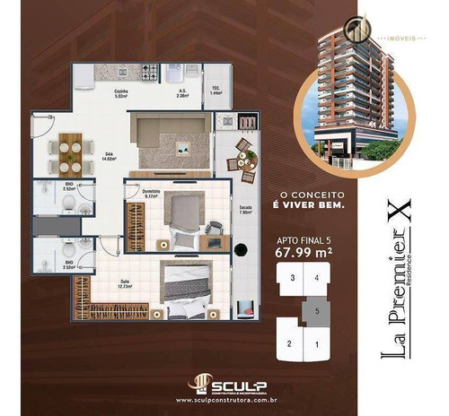 Imagem 8 de 20 de Apartamento Com 2 Dormitórios À Venda, 67 M² Por R$ 373.945,00 - Canto Do Forte - Praia Grande/sp - Ap2940