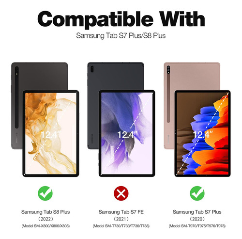 Case Dexnor Para Samsung Galaxy Tab S8 Tab S7 Más Pulgada, [