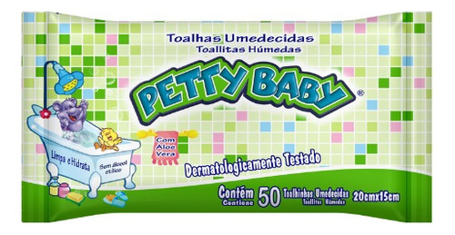 Toalhinha Umedecida Petty Baby Com 50 Un. - 24 Pacotes