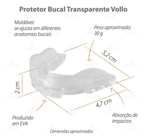 Protetor Bucal E Dente Moldável Simples Transparente Vollo