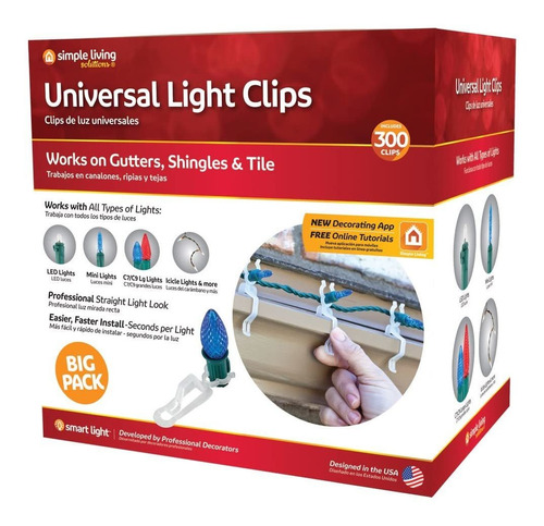 Simple Economico 300 Clips Luz Universal