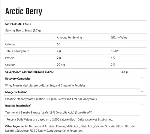 Imagen 2 de 2 de Bsn Cellmass 2.0 (495 G) Creatina Glutamina Post Entreno