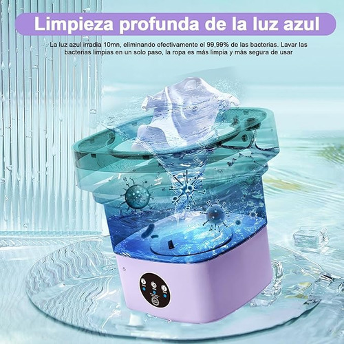 Mini Lavadora Lavadora Plegable Portátil Agitador Para , 8l Color Violeta