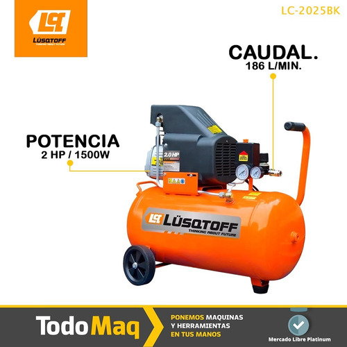 Imagen 5 de 8 de Compresor De Aire 2 Hp 24 Litros 115psi Portatil Nuevo!