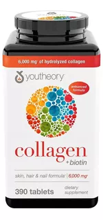 Colageno Youtheory Hidrolizado Más Biotin Y Vitamina C, 390