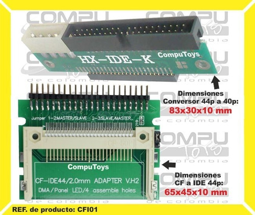 Convertidor Memoria Compact Flash Ref: Cfi01 Computoys Sas