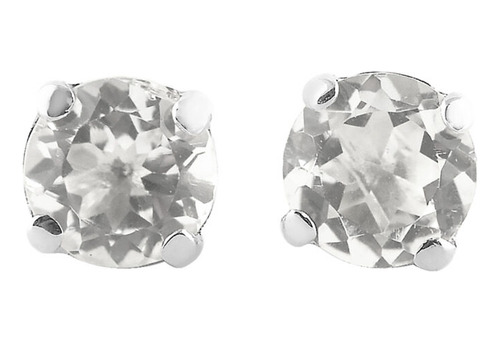 Aretes De Poste Redondo Facetado Con Danburita 5 Mm
